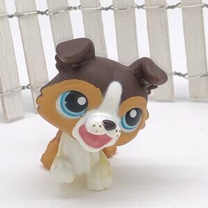 LPS Littlest Pet Shop BORDER COLLIE Opened Mouth #237 Brown- 2006 Hasbro